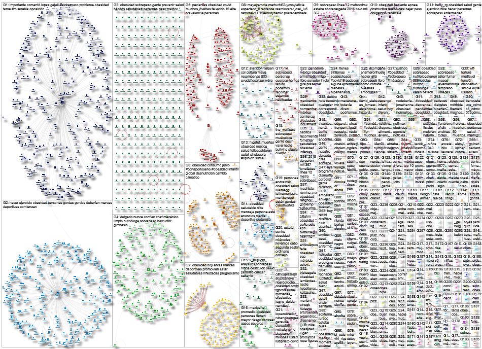 NodeXL Twitter obesidad-OR-sobrepeso-OR-obesidad Tweet ID List Friday, 13 August 2021 at 01:24 UTC